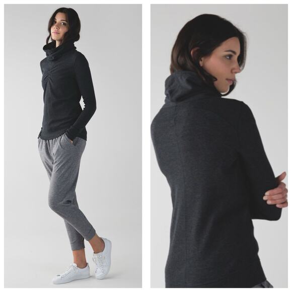 Lululemon In A Cinch Long Sleeve Tee Reversible Cowl Neck Pullover Small Gray - Picture 14 of 14